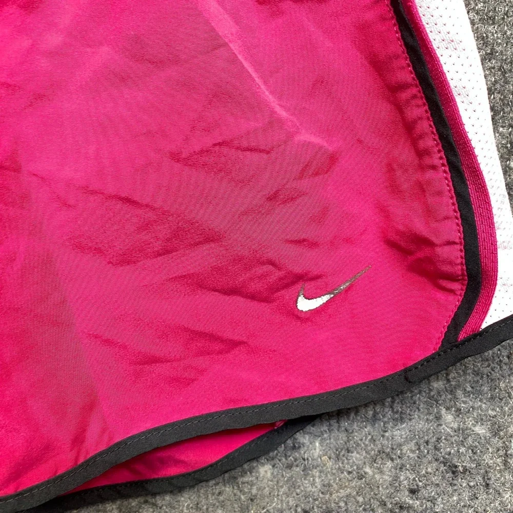 Nike Dri-FIT Running Shorts Pink White Mesh Trim Lined Womens Large